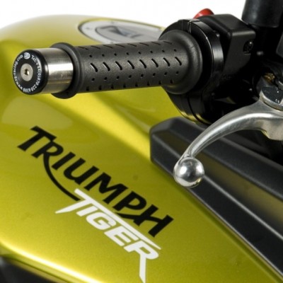 Závaží R&G Racing do řidítek pro motocykly TRIUMPH Tiger 800 (mimo verzi XC), černé (pár)